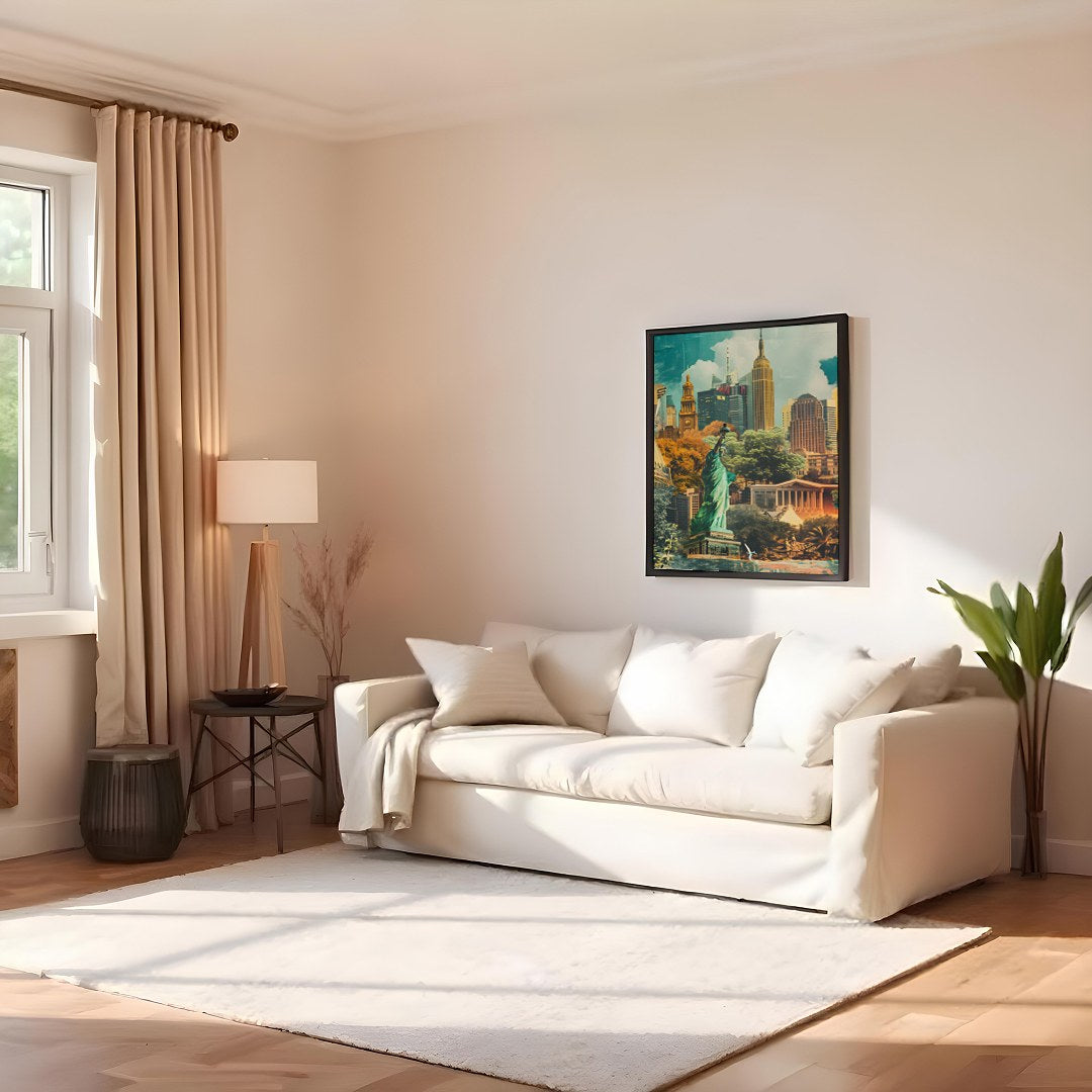 Experience the mesmerizing blend of nature and architecture in this cityscape collage. The dynamic for Family Room