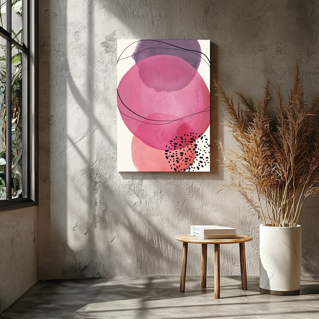 Dive into the soothing embrace of 'Harmonious Pink Abstract Circles', a captivating blend of for Entrance