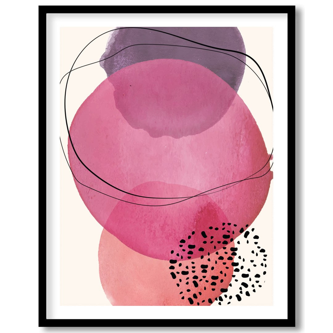 Dive into the soothing embrace of 'Harmonious Pink Abstract Circles', a captivating blend of for interior