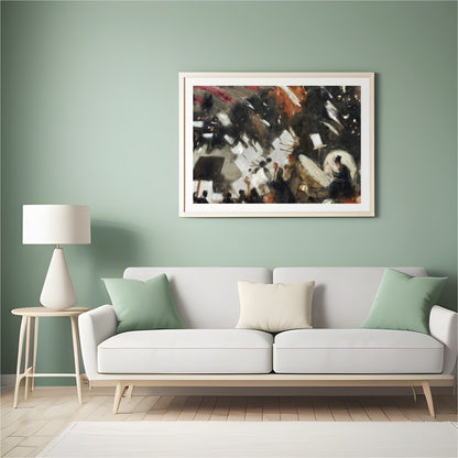 Experience the dynamic energy of an orchestra captured in abstract form. This artwork blends bold for Hall
