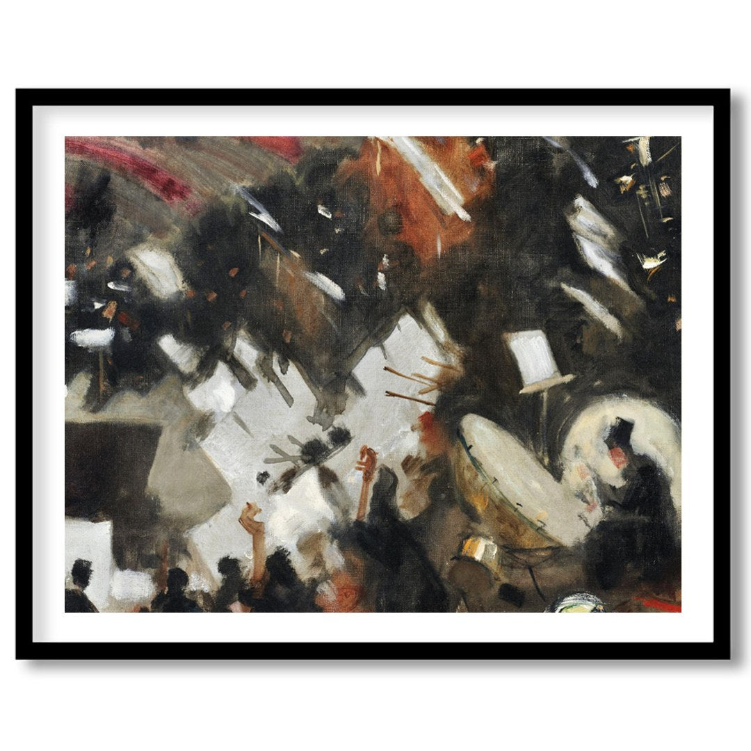 Experience the dynamic energy of an orchestra captured in abstract form. This artwork blends bold for home