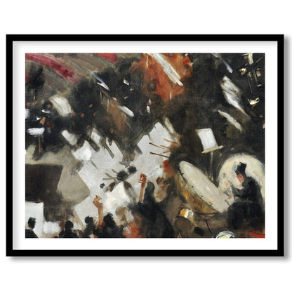 Experience the dynamic energy of an orchestra captured in abstract form. This artwork blends bold for home