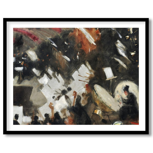 Experience the dynamic energy of an orchestra captured in abstract form. This artwork blends bold for home