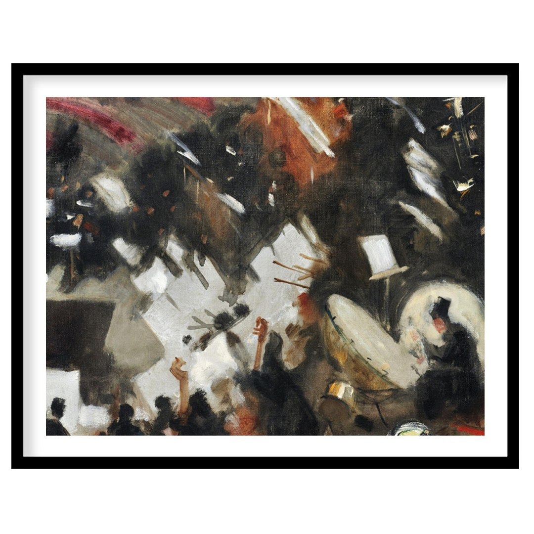 Experience the dynamic energy of an orchestra captured in abstract form. This artwork blends bold for home