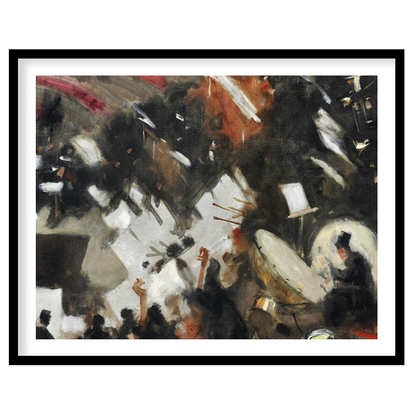 Experience the dynamic energy of an orchestra captured in abstract form. This artwork blends bold for home