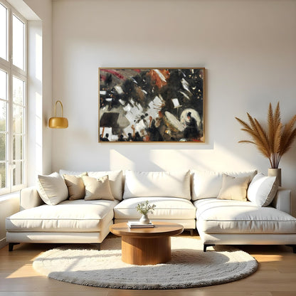 Experience the dynamic energy of an orchestra captured in abstract form. This artwork blends bold for Living Room