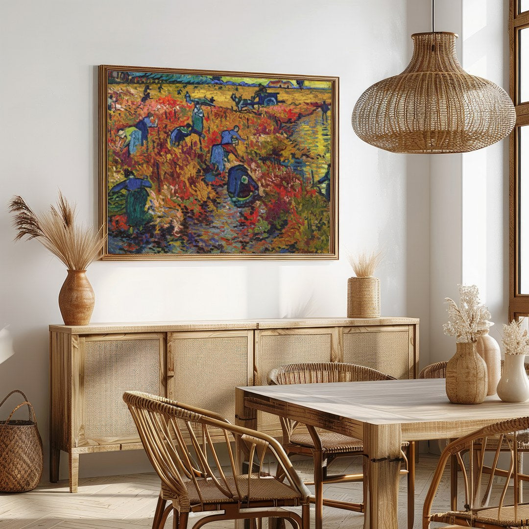 Immerse yourself in the tranquil beauty of harvest time with this remarkable piece. The vibrant for Dining