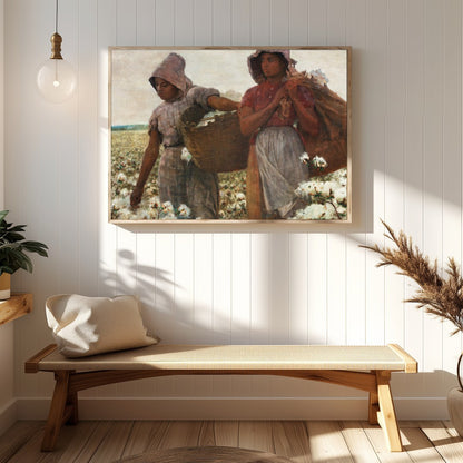 Immerse yourself in the serene landscape of two women laboring in a vast cotton field. The warm, for Hallway