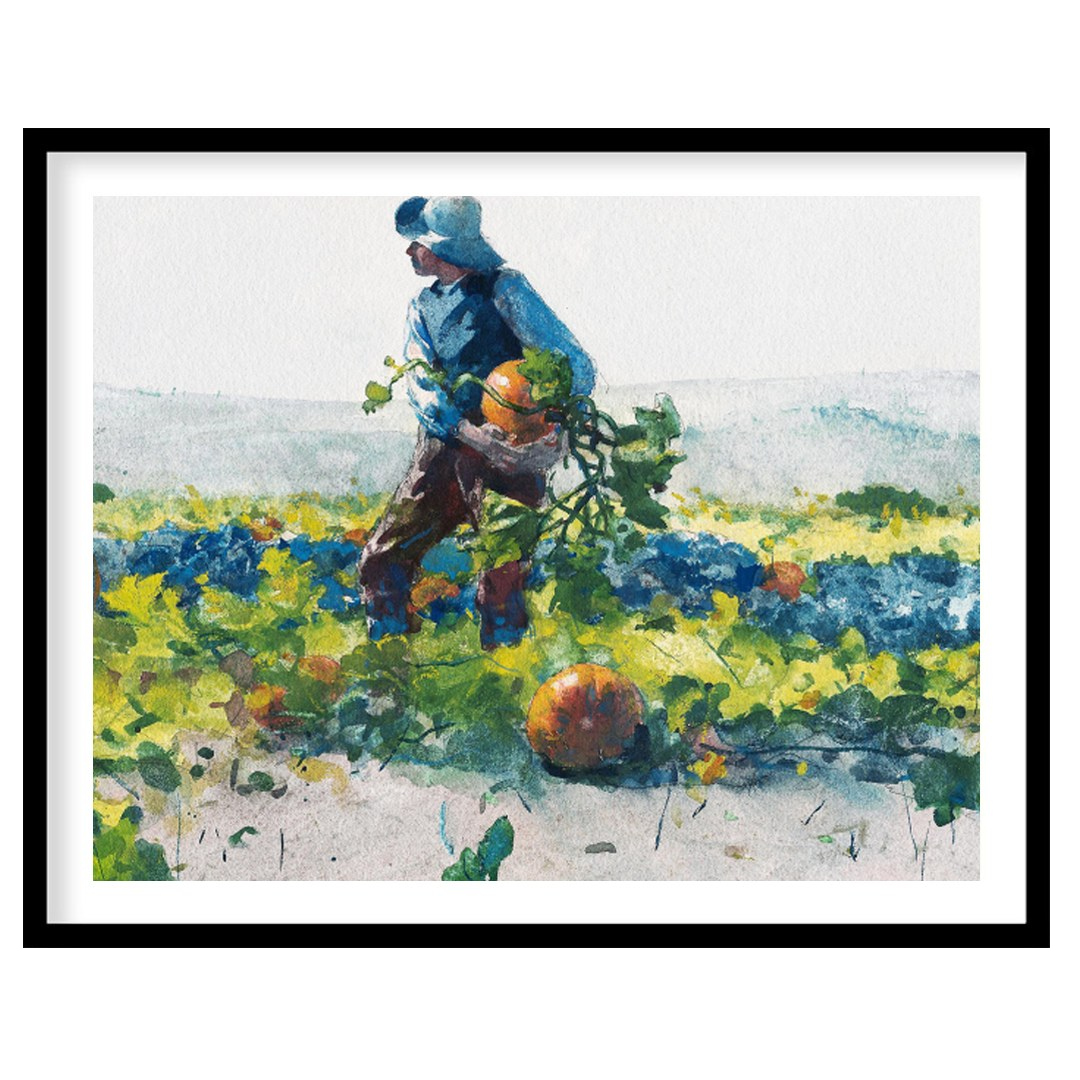 Immerse yourself in the pastoral beauty of 'Harvest Stroll'. This captivating watercolor painting for dwelling