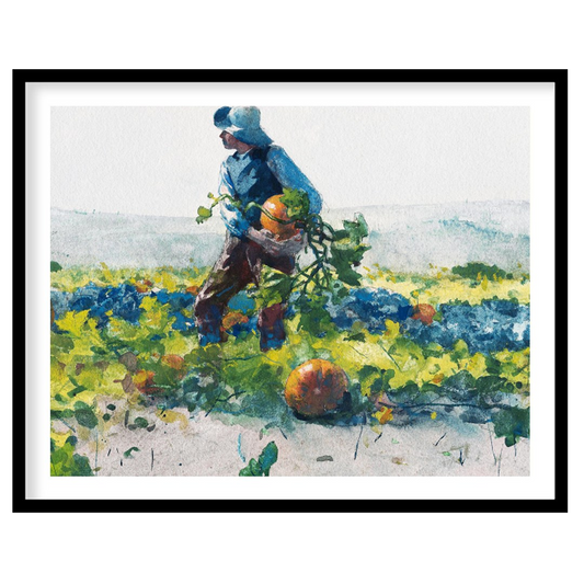 Immerse yourself in the pastoral beauty of 'Harvest Stroll'. This captivating watercolor painting for dwelling