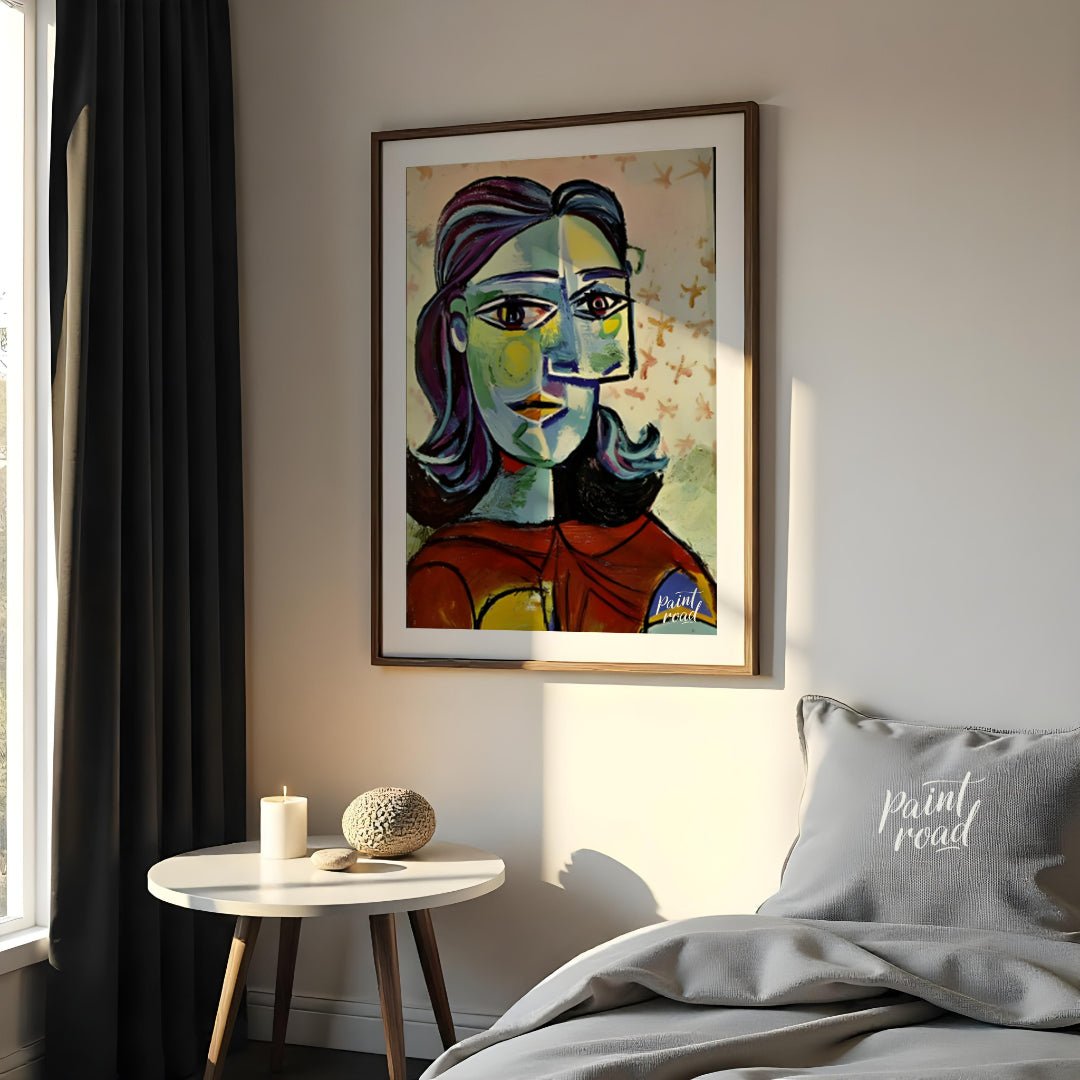 “Head of a Woman” by Pablo Picasso is a powerful and characteristic example of his Cubist portraitu… for bedroom