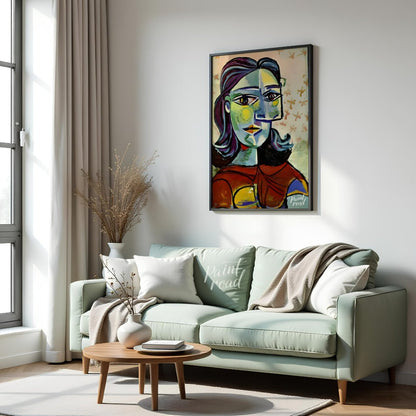 “Head of a Woman” by Pablo Picasso is a powerful and characteristic example of his Cubist portraitu… for living room