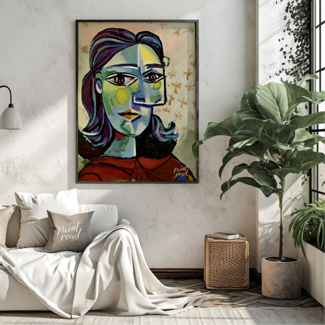 “Head of a Woman” by Pablo Picasso is a powerful and characteristic example of his Cubist portraitu… for living room