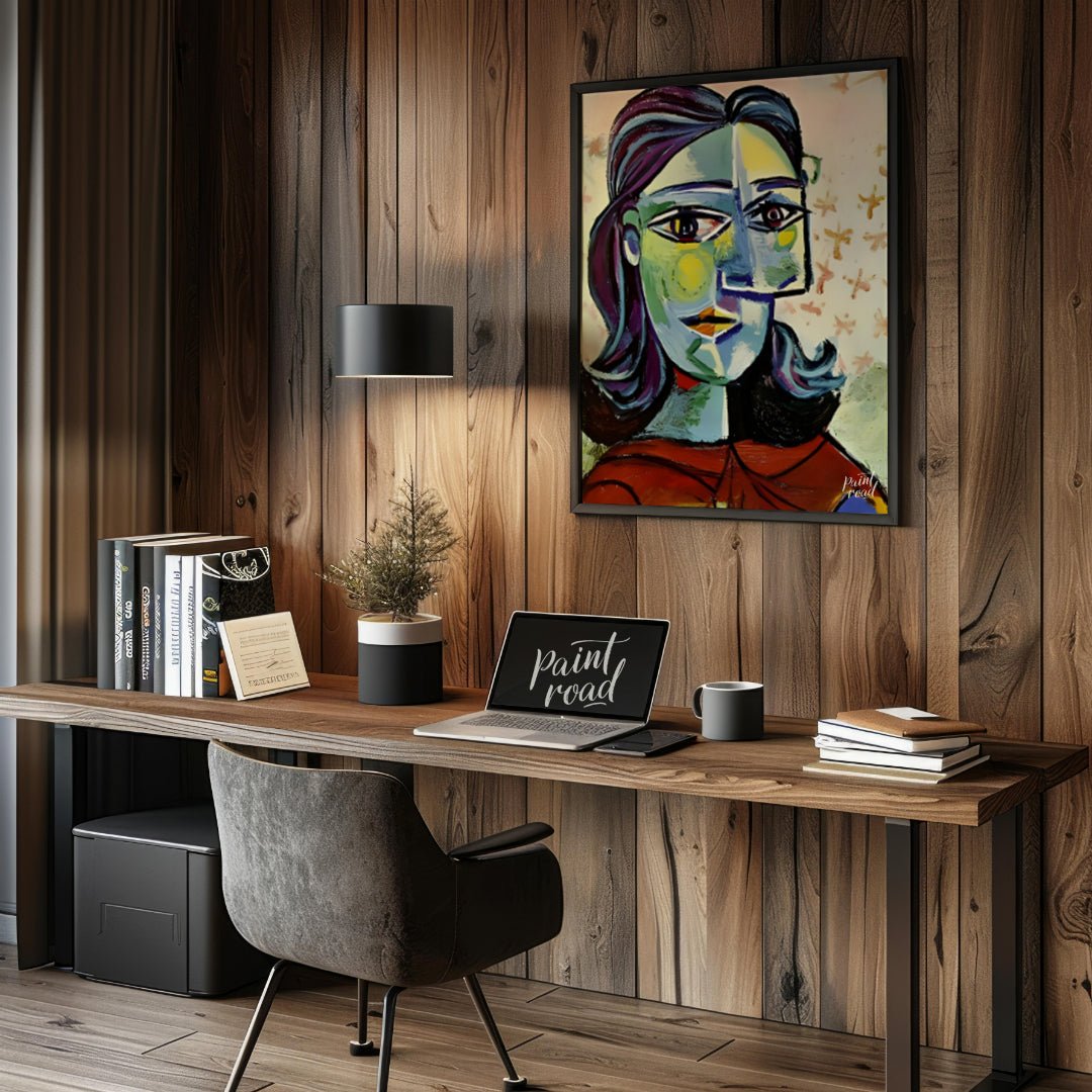 “Head of a Woman” by Pablo Picasso is a powerful and characteristic example of his Cubist portraitu… for office