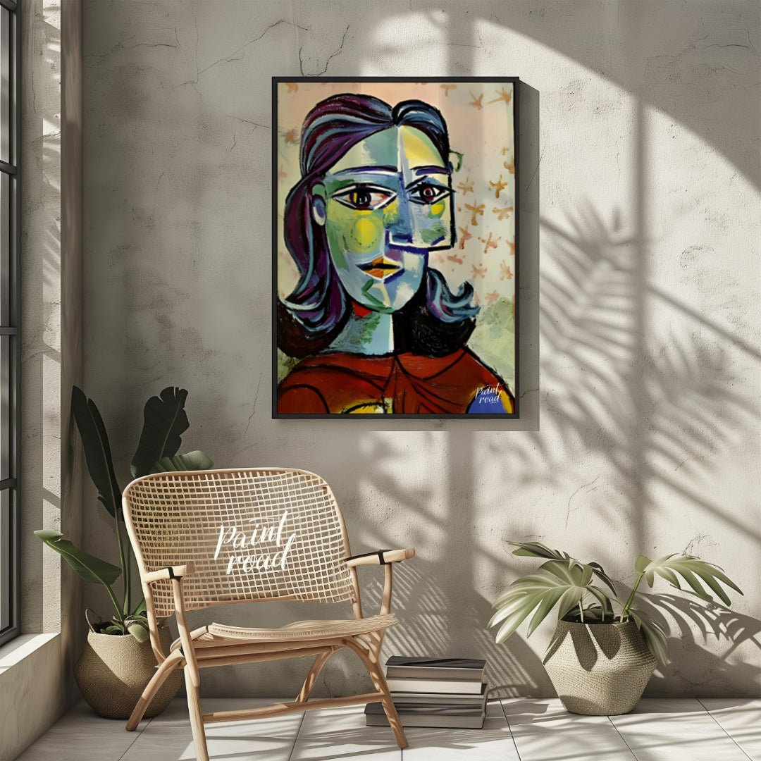 “Head of a Woman” by Pablo Picasso is a powerful and characteristic example of his Cubist portraitu… for other
