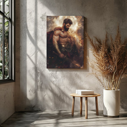 Immerse yourself in the epic grandeur of this Heroic Warrior Portrait, capturing the determination for Entrance