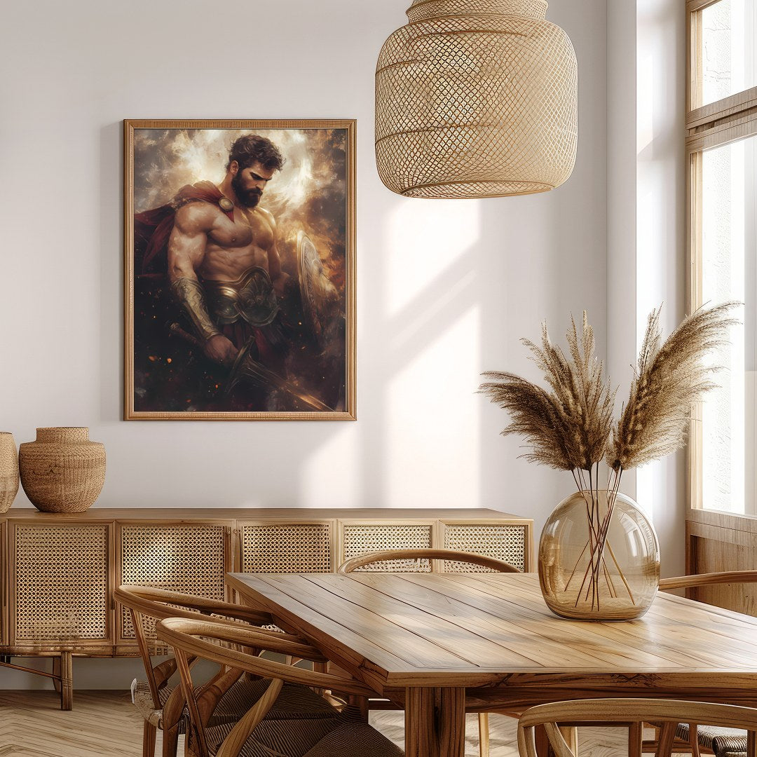 Immerse yourself in the epic grandeur of this Heroic Warrior Portrait, capturing the determination for Extra Kitchen