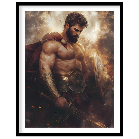 Immerse yourself in the epic grandeur of this Heroic Warrior Portrait, capturing the determination for studio