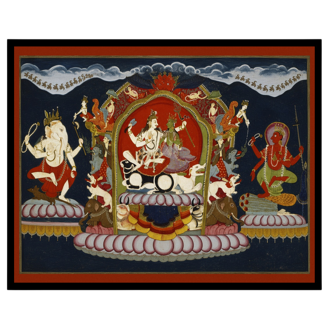 Experience the divine serenity of the Himalayan abode with this intricate art piece featuring Lord for room