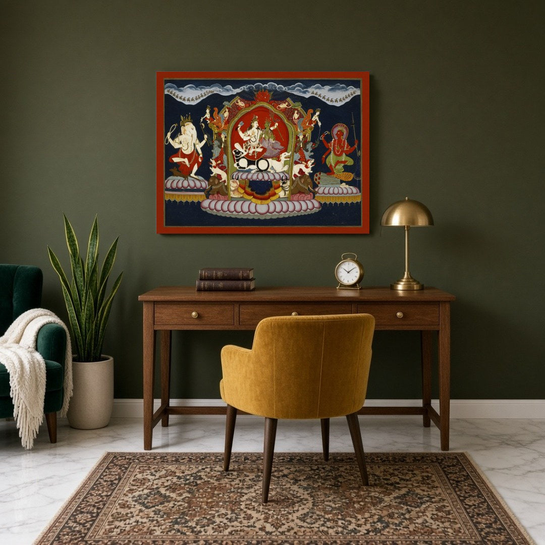 Experience the divine serenity of the Himalayan abode with this intricate art piece featuring Lord for Study