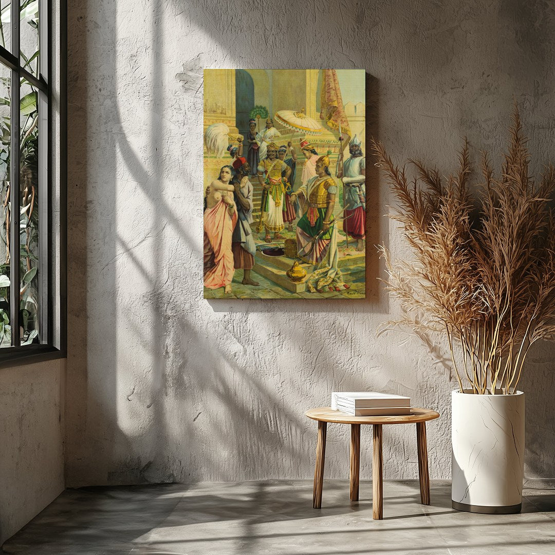 Immerse yourself in the regal atmosphere of this exquisitely detailed artwork, capturing a vibrant for Entrance