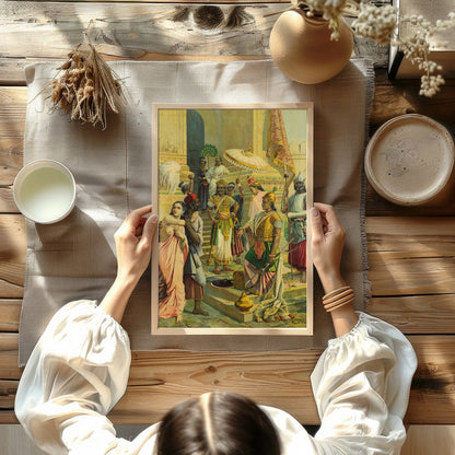 Immerse yourself in the regal atmosphere of this exquisitely detailed artwork, capturing a vibrant for Kitchen