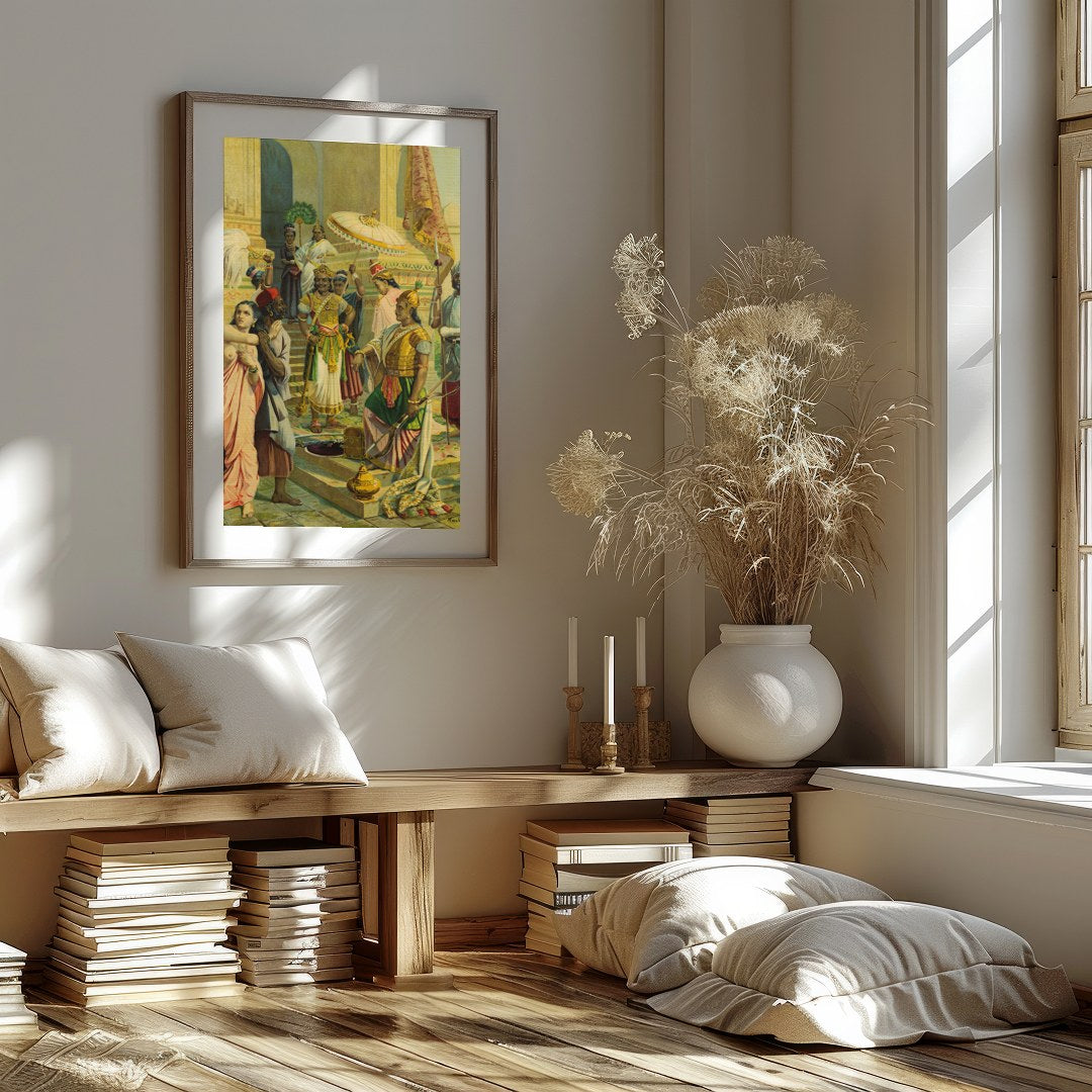 Immerse yourself in the regal atmosphere of this exquisitely detailed artwork, capturing a vibrant for sweet-home