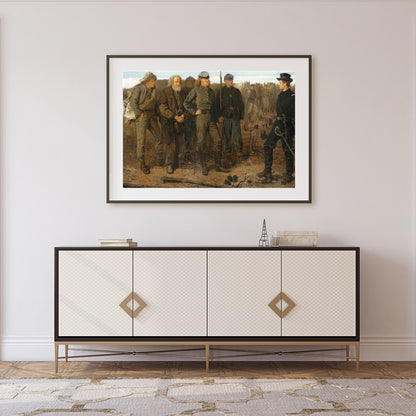 Experience a poignant moment from history with this exquisite artwork depicting a military for Foyer
