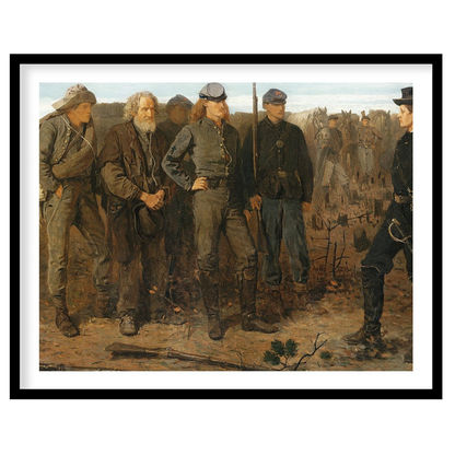 Experience a poignant moment from history with this exquisite artwork depicting a military for office
