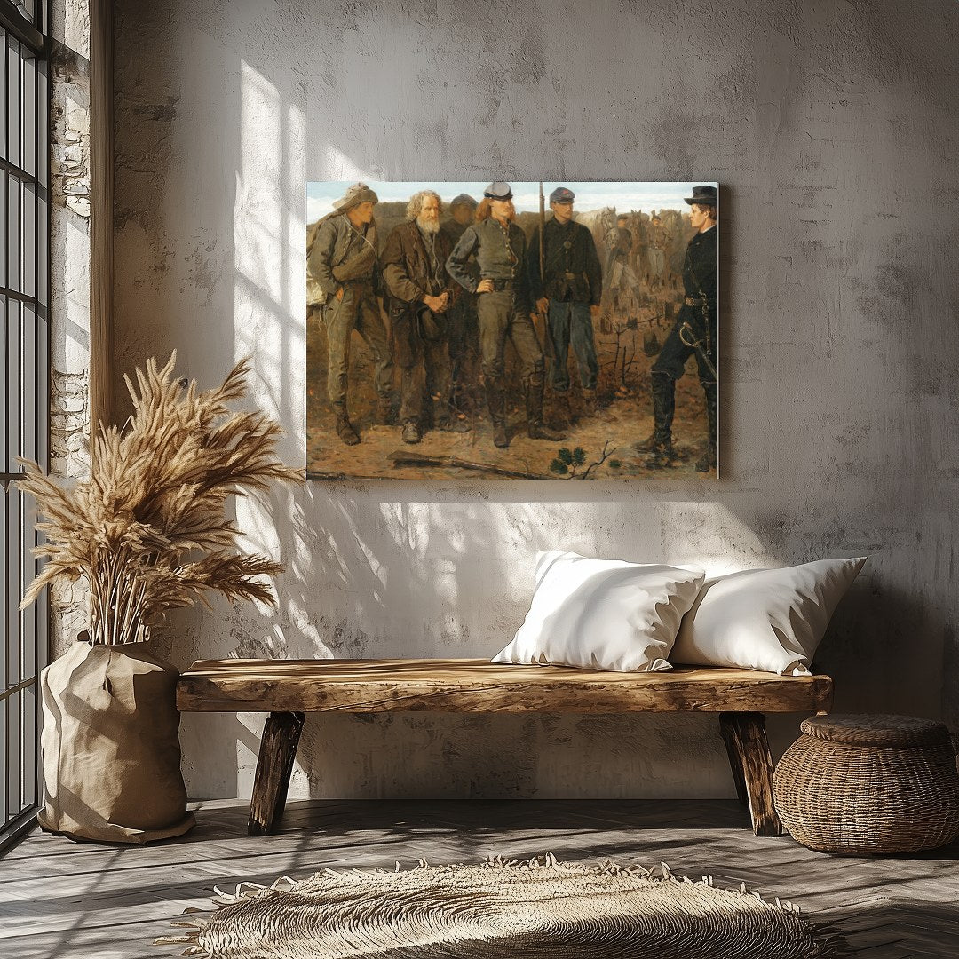 Experience a poignant moment from history with this exquisite artwork depicting a military for Veranda