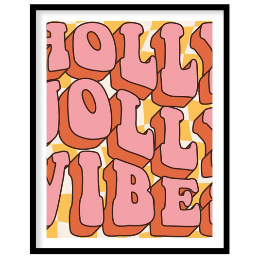 This cheerful and festive art print radiates positive energy with its bold, bubbly typography spell… for lovely house
