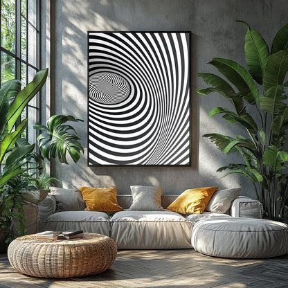 Dive into the mesmerizing world of optical illusions with this captivating spiral artwork. Perfect for Balcony