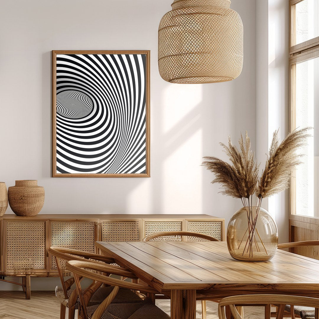 Dive into the mesmerizing world of optical illusions with this captivating spiral artwork. Perfect for Extra Kitchen