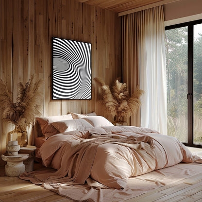 Dive into the mesmerizing world of optical illusions with this captivating spiral artwork. Perfect for nook