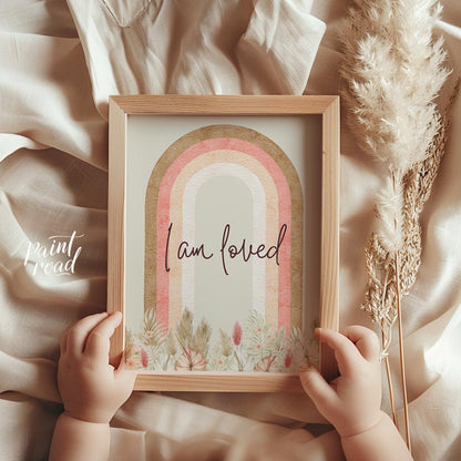 This heartwarming and serene watercolor illustration features a beautiful arched rainbow in soft, e… for nursery