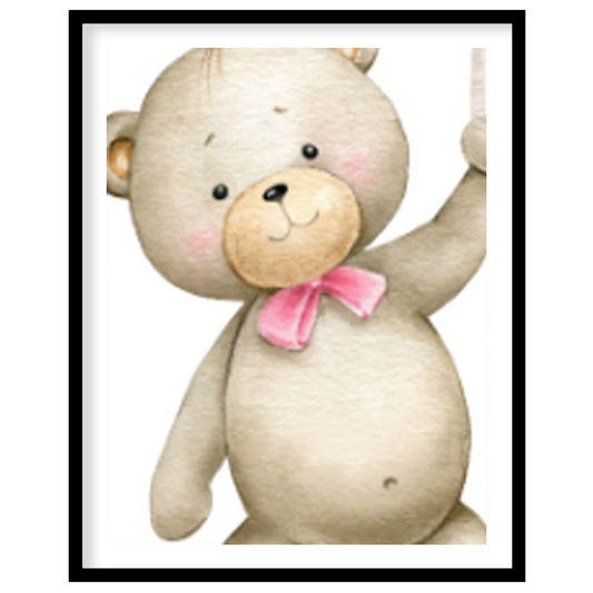 This inspiring and sweet illustration features a charming teddy bear, holding onto the strings of a… for home