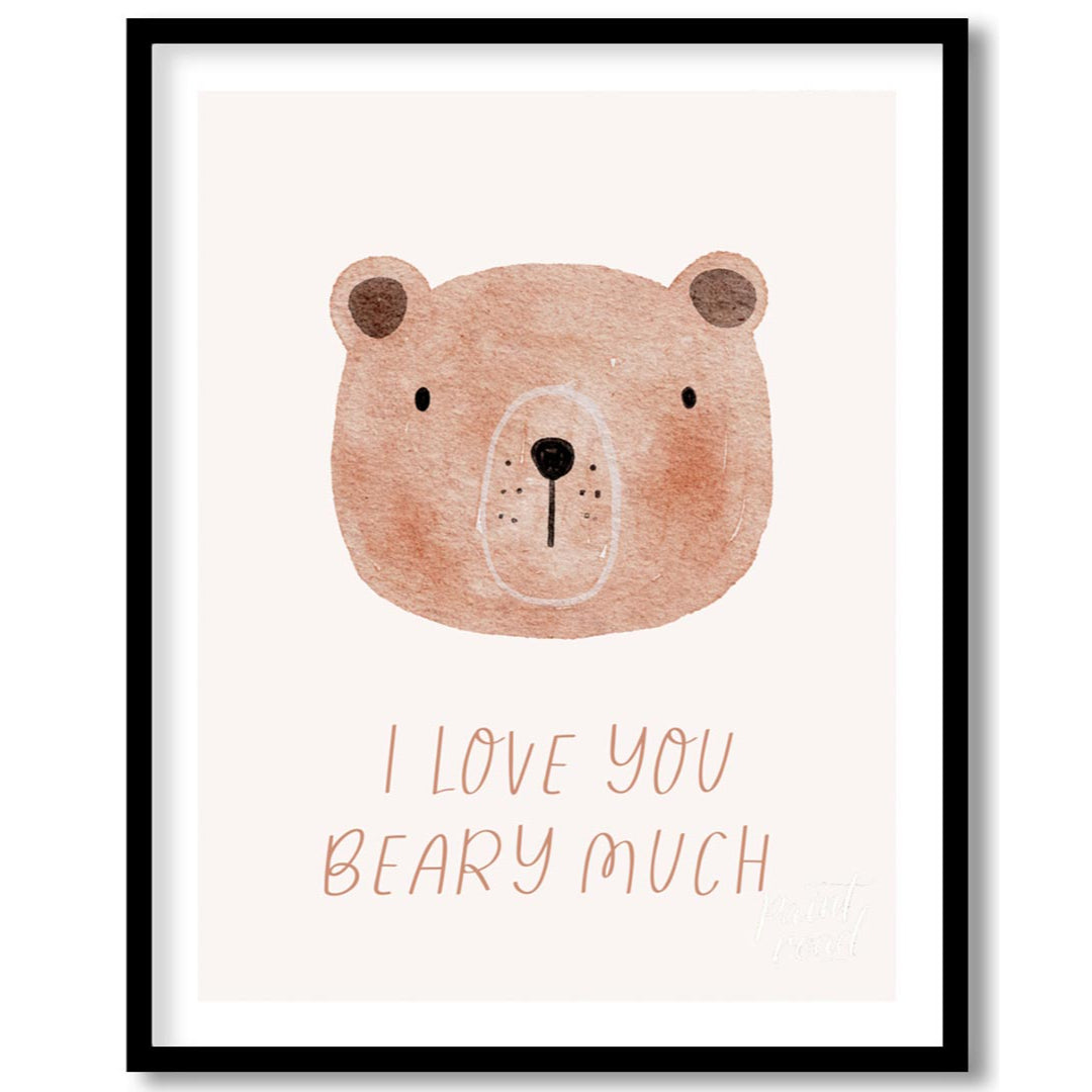 "This charming poster features the heartfelt yet playful misspelled phrase ""I love you beaty much"… for room