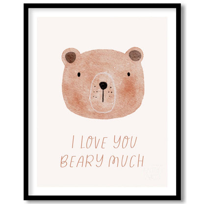 "This charming poster features the heartfelt yet playful misspelled phrase ""I love you beaty much"… for room