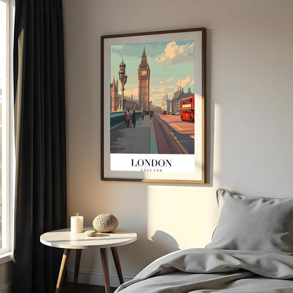 Capture the essence of London with this stunning artwork featuring the iconic Big Ben and a for Bedroom