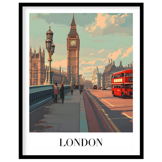 Capture the essence of London with this stunning artwork featuring the iconic Big Ben and a for kitchen