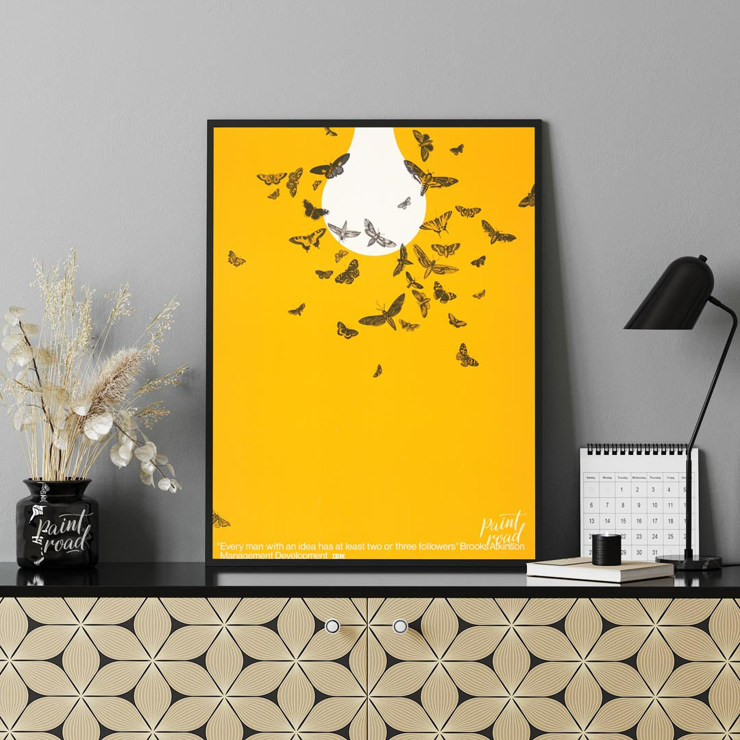 This text-based poster features a quote by Brooks Atkinson: "Every man with an idea has at least tw… for office