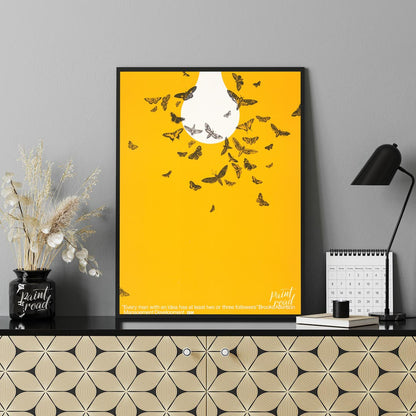 This text-based poster features a quote by Brooks Atkinson: "Every man with an idea has at least tw… for office