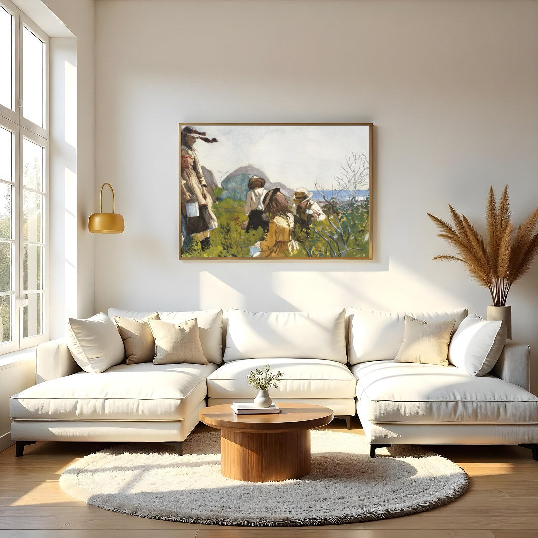 Immerse yourself in the tranquil beauty of nature with this exquisite watercolor piece, where for Living Room