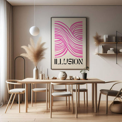 This contemporary graphic design titled “Illusion” by Mister Flanagan Design is a captivating optic… for dining room