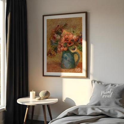“Vase of Flowers (Vase de fleurs)” by Pierre-Auguste Renoir is a quintessential Impressionist still… for bedroom
