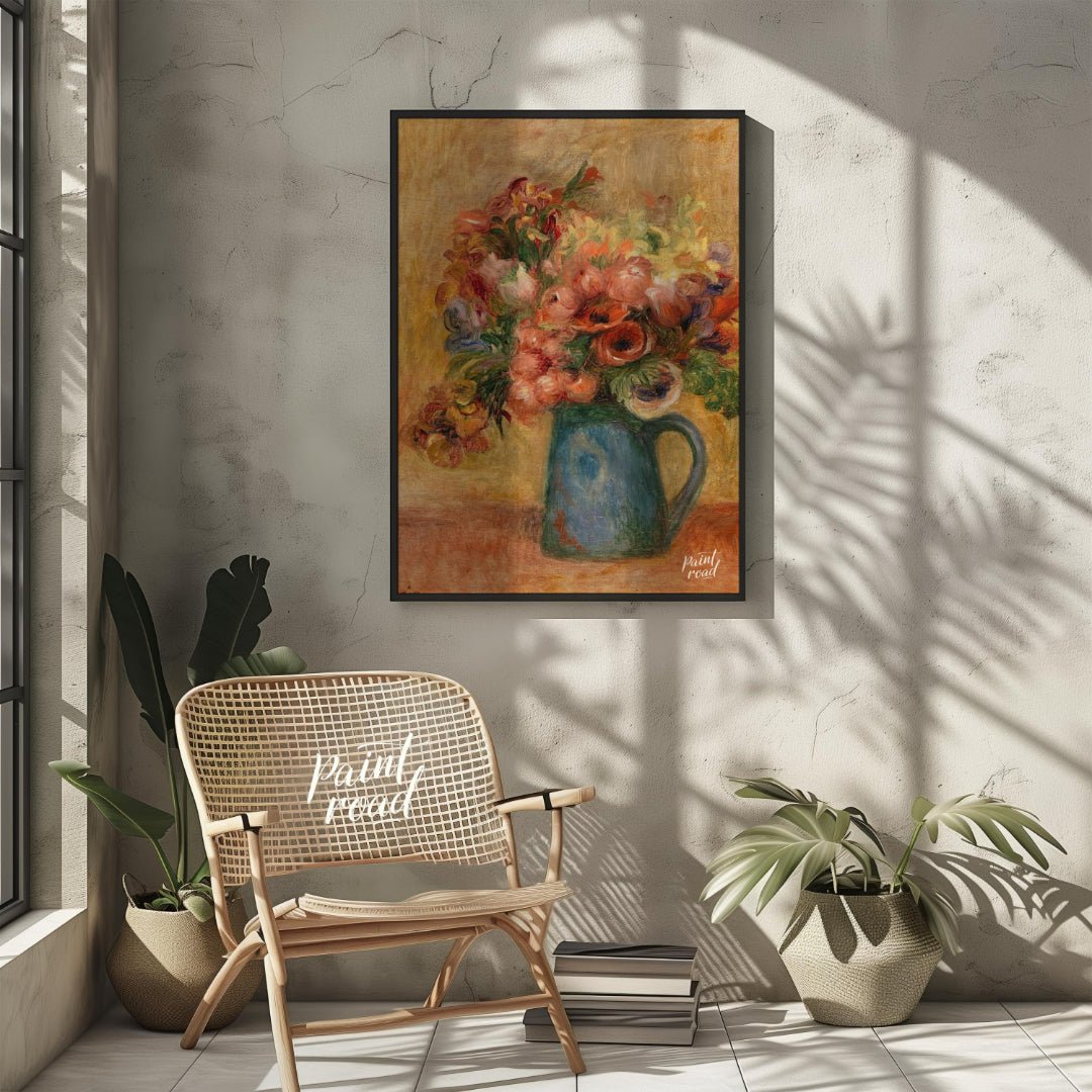 “Vase of Flowers (Vase de fleurs)” by Pierre-Auguste Renoir is a quintessential Impressionist still… for living room