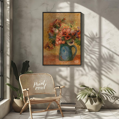 “Vase of Flowers (Vase de fleurs)” by Pierre-Auguste Renoir is a quintessential Impressionist still… for living room