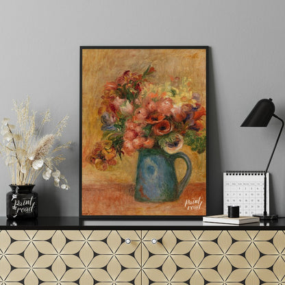 “Vase of Flowers (Vase de fleurs)” by Pierre-Auguste Renoir is a quintessential Impressionist still… for office