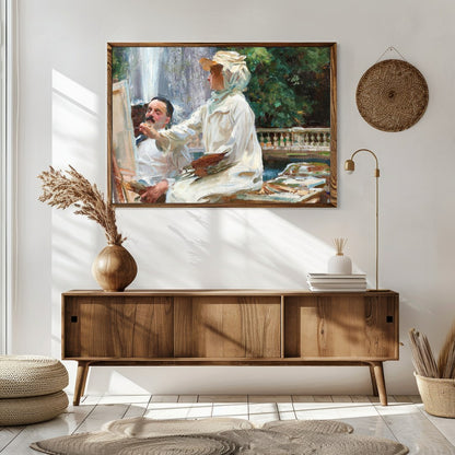 Capture the essence of the Impressionist movement with this vibrant artwork depicting two artists for Sitting Area