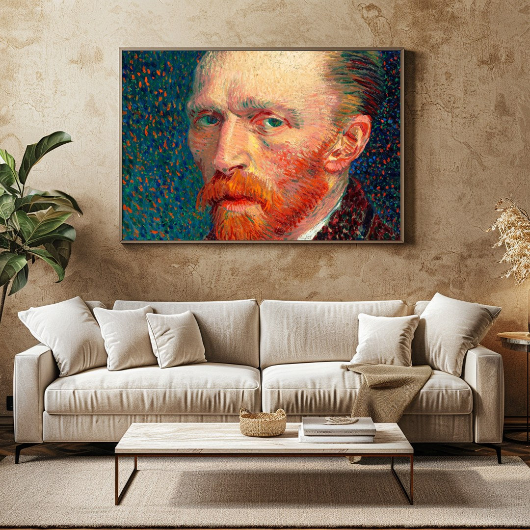 This captivating impressionist artwork features a striking portrait with vivid brushstrokes and a for Family Room